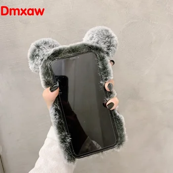 Torbica Panda za Samsung Galaxy J7 J8 J2 Prime J7 Pro 2017 J3 2016 Torbica Uši Medo Krzno Fluffy Za djevojčice Luksuzni silikonska torbica