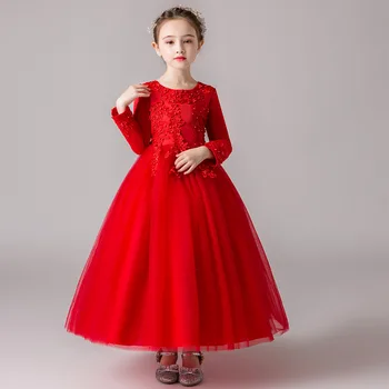Novi čipkan haljina princeze 2020 Dječja haljinu za svečanosti s cvjetnog vez za djevojčice, Svečano loptu haljina, dječji kostim