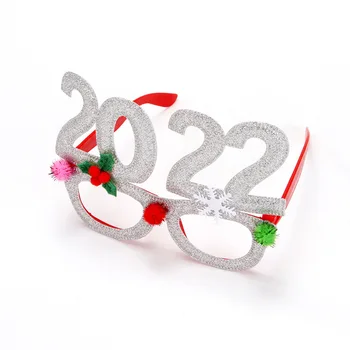 2022 Sretan Božić Naočale Obiteljska Stranka Fotografija Rekvizite Naočale Fin Flash-Nakit Za Početnu Zurke Prerušiti Se Навидад Poklon