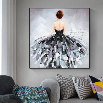 Apstraktno ulje na platnu Klasična Plesačica Djevojka Plakata i grafika na platnu Zidni Umjetnička slika za Dnevni boravak Kućni Dekor