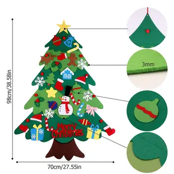 Filc Božićno drvce DIY Soft Božićno drvce s ukrasima i струнным svjetlo Božićne dekoracije diy Božićno drvce za djecu