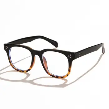 Plavo Svjetlo Blokiranje Naočale Okvira Za Muškarce i žene Crni Leopard Nakit Naočale Boxy Vintage Prozirne Office Računalne Naočale