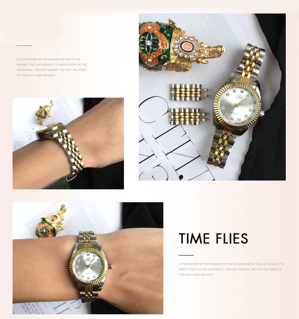 Satovi CHENXI Ženske mali satovi Luksuzni Zlatni Kvarcni Ručni Sat Od Nehrđajućeg Čelika Jeftini cijene Дропшиппинг Reloj Mujer Slika  4