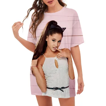 CLOOCL Popularne zvijezde Ariana Grande Trendy ženske slobodne majice kratki rukav Majice sa 3D ispis znakova Ženske majice Harajuku