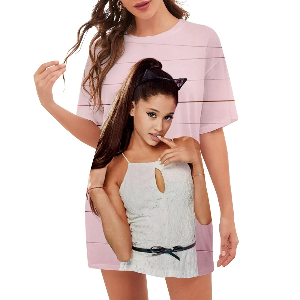 CLOOCL Popularne zvijezde Ariana Grande Trendy ženske slobodne majice kratki rukav Majice sa 3D ispis znakova Ženske majice Harajuku Slika  0