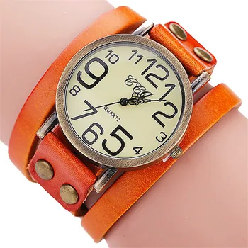 2022 Luksuzni Brand Vintage sat-narukvica od kože kravlja koža Ženske kožne bambus ženski sat Klasični satovi 2022 Relogio Feminino