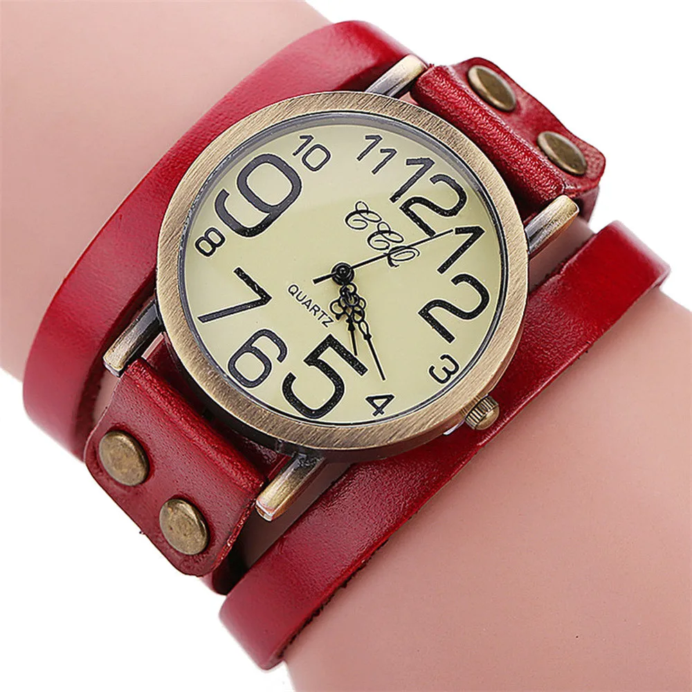 2022 Luksuzni Brand Vintage sat-narukvica od kože kravlja koža Ženske kožne bambus ženski sat Klasični satovi 2022 Relogio Feminino Slika  4