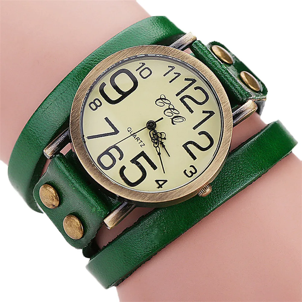 2022 Luksuzni Brand Vintage sat-narukvica od kože kravlja koža Ženske kožne bambus ženski sat Klasični satovi 2022 Relogio Feminino Slika  5