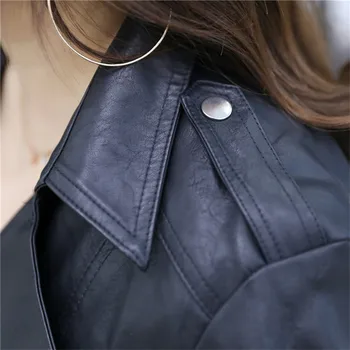 2020 Oversize X-Long Ženska jakna od umjetne kože Осеннее kaput od umjetne kože Donje crni zimski kaput na munje Plus Size 4XL-8XL G683