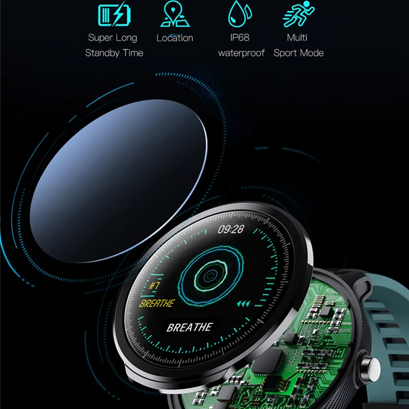 Novi Sportski Muški Pametnih satova za trčanje Otkucaja Srca Bluetooth Pedometar za mjerenje krvnog Tlaka, Pametni sat za iphone Huawei Samsung Xiaomi Slika  1