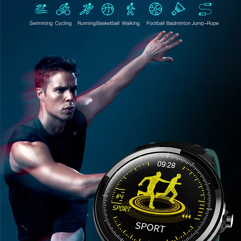 Novi Sportski Muški Pametnih satova za trčanje Otkucaja Srca Bluetooth Pedometar za mjerenje krvnog Tlaka, Pametni sat za iphone Huawei Samsung Xiaomi Slika  2