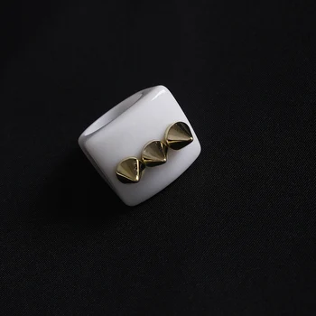 2021 novi retro-punk zlatna vrba nokte smole akrilno prsten kvadratnom bijeli par prsten nakit putovanja nakit veleprodaja