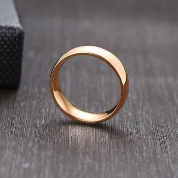 6 mm Klasični Prsten od ružičastog zlata Za žene i muškarce od Nehrđajućeg Čelika Par za Vjenčanje Nakit veleprodaja