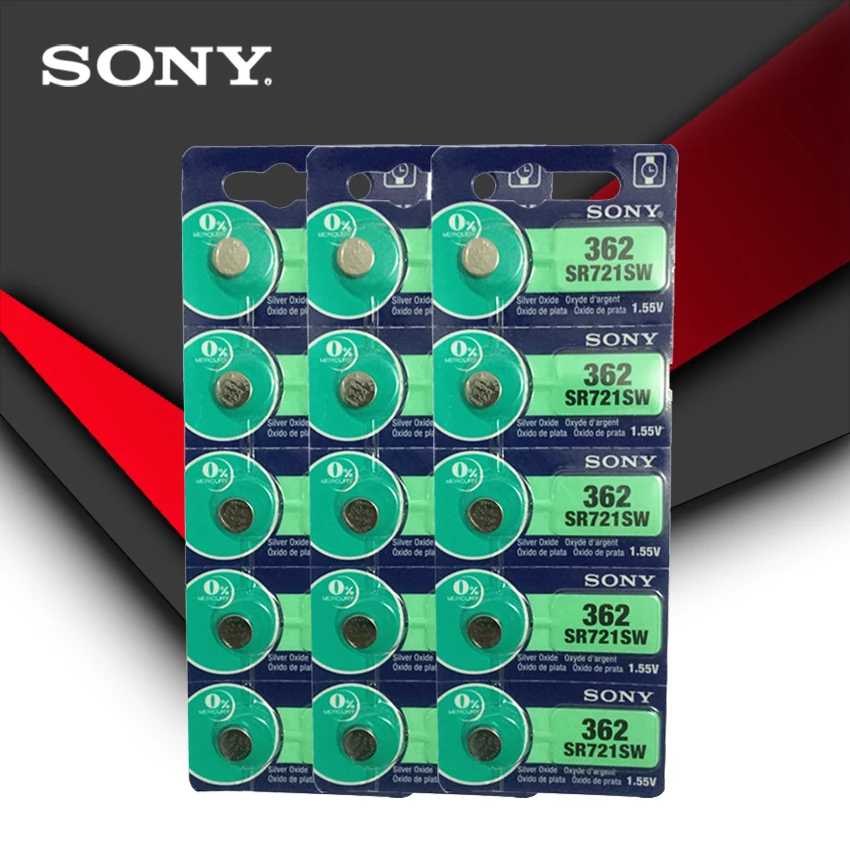2 kom. Sony Original 362 SR721SW V362 GP62 AG1 1,55 U Оксидно-srebrna baterija za sat SR721SW 362 Dugme ćelija za kovanice MADE IN JAPAN Slika  1