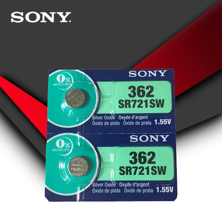 2 kom. Sony Original 362 SR721SW V362 GP62 AG1 1,55 U Оксидно-srebrna baterija za sat SR721SW 362 Dugme ćelija za kovanice MADE IN JAPAN Slika  2