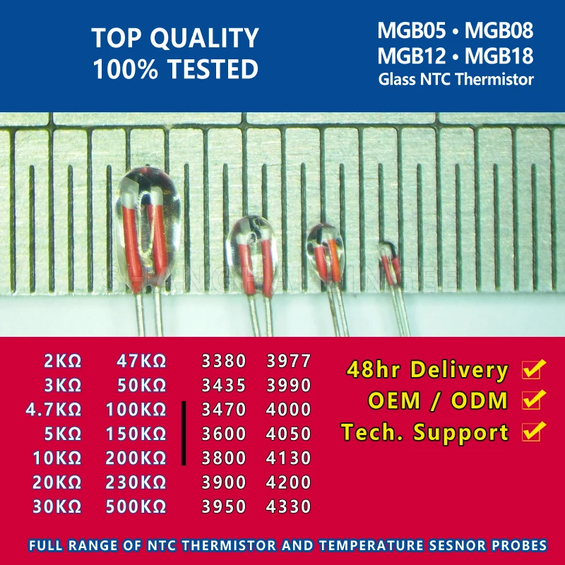 MGB18 30K 303 1% 5% 3950 Stakleni термисторный senzor temperature NTC sonda u Lingee Slika  1