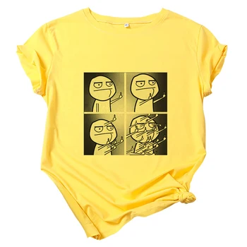 Харадзюку Estetski ženska t-shirt 2020 Ljeto Zabavne s uzorcima po cijeloj površini Ženska t-shirt Berba žute Majice Moda majica Ropa Mujer
