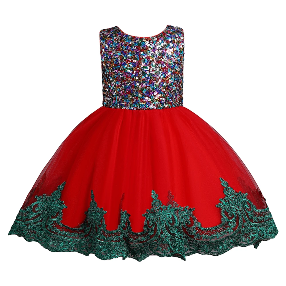 Božićna dječja odjeća za djevojčice, Dječje stranka za djevojčice Odjeća 2021 Držači šljokice Večernjim vjenčanicu Gomila Haljina princeze Slika  4