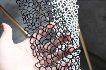Šuplja vezene cvjetne čipke završiti Crna, Bijela, Francuski traka DIY Лоскутный Dekor Odjeća Suknja vjenčanicu Dizajnerske Pribor