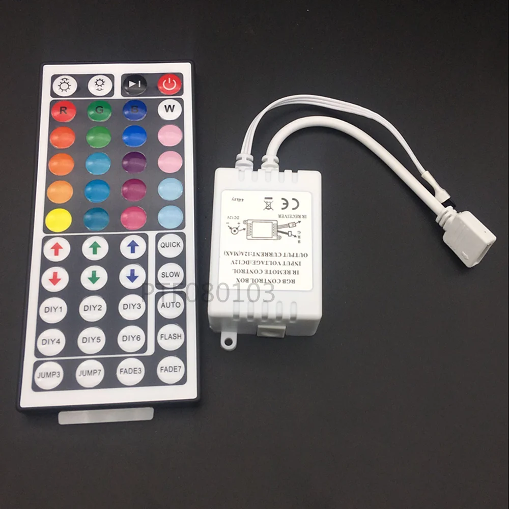 5 kom. Led kontroler 44 Tipke IR LED RGB Kontroler led Svjetla Kontroler IC-Daljinski upravljač, prekidač za Kratka svjetla DC12V 6A za RGB 3528 5050 led traka Slika  1