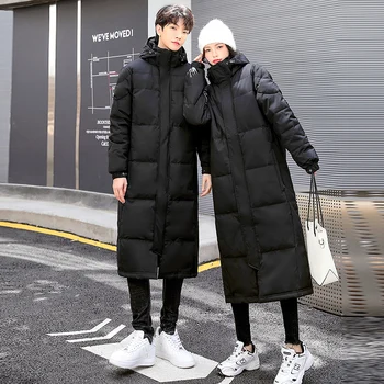 Crni par Dugu dolje jakna Ženska Zimska Nova Gusta topla dolje jaknu Korejski slobodna izravna dolje jakna Ženska