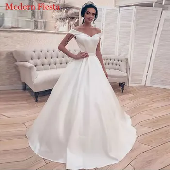 Vestido De Novia Robe De Mariee Satin Pleat Wedding Dress haljina Robe De Soiree vjenčanica Bride To Be MF0023