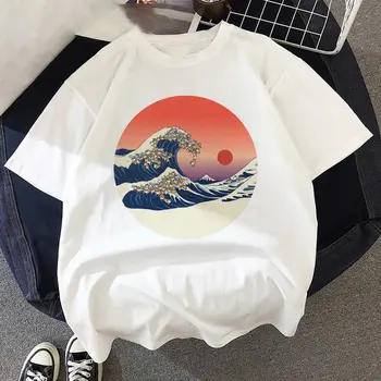 Veliki val Канагавы Japan Ženska t-shirt Crtani film Estetski t-shirt Ženska casual majica s kratkim rukavima majice Harajuku vrhovima