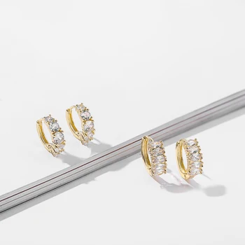 Nove Prozirne CZ male naušnice-prsten za žene Modni geometrijski naušnice s kristalima Циркона, обнимающие naušnice, ženski večer nakit, poklon