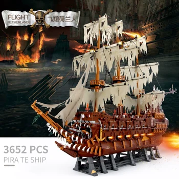 16016 Let u Podzemlju Skup Gusarski brod Pirati brod Građevinski blokovi i Cigle Model Brod Crni Biser poklon Kraljice Anne