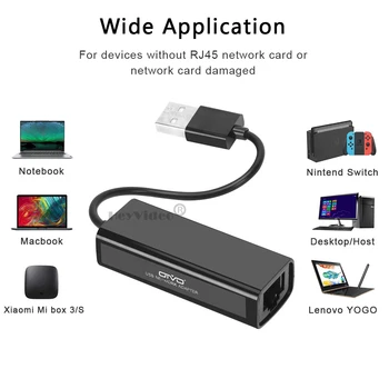 Za Nintendo Switch USB Ethernet Adapter 100 Mbit / s USB 2.0 Ethernet Mrežna kartica za Windows 10 Xiaomi Mi Box 3 Дропшиппинг