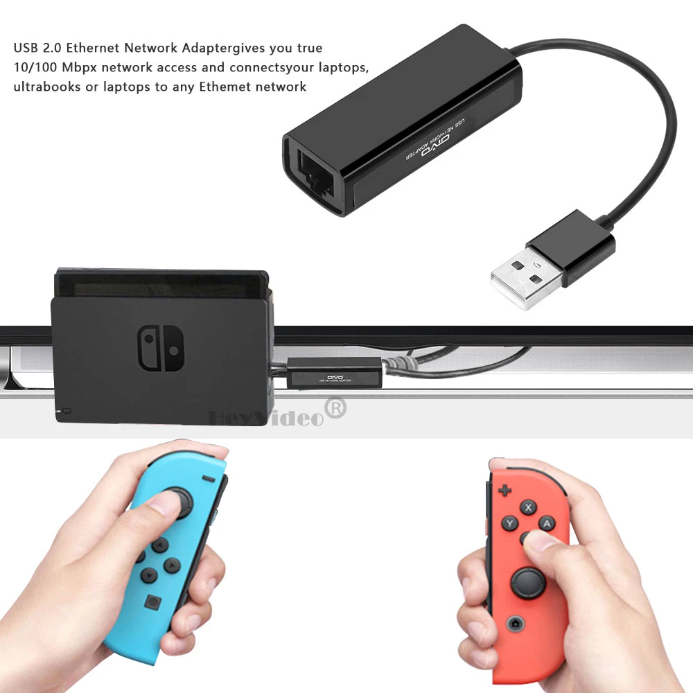 Za Nintendo Switch USB Ethernet Adapter 100 Mbit / s USB 2.0 Ethernet Mrežna kartica za Windows 10 Xiaomi Mi Box 3 Дропшиппинг Slika  5