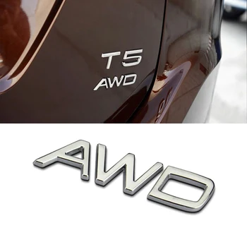 3D Metalni Logo T5 T6 AWD Naljepnica za automobil Volvo XC60, XC90 S60, S80 S60L V40 Auto Bočno Krilo Stražnji Prtljažnik Amblem, Simbol Dekor