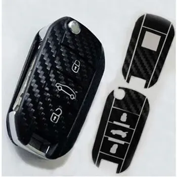 Auto-stil nova naljepnica za ključeve od karbonskih vlakana Lanac Zaštitni poklopac je Natpis Peugeot Naljepnica za ključeve za Peugeot 508 3008 301 2008
