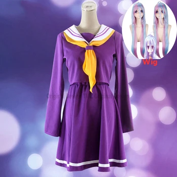 VRUĆE! Japanska anime, BEZ IGRE, BEZ ŽIVOTA Cosplay Odijelo Широ Halloween ženska odjeća haljina za karneval Perika Odijelo mornar uniformi