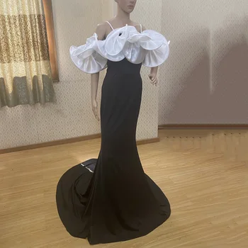 Elegantna večernja duga haljina za zurke Donje s otvorenim ramenima ukrašen Maksi haljina Sirena dužine do poda Luksuzno večernjih haljina za večeru Vestidos