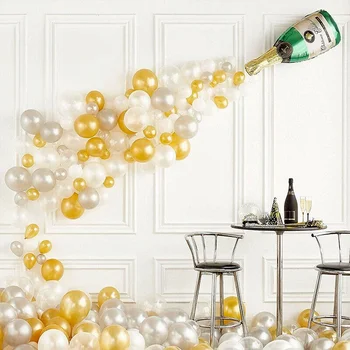 42 kom. Zlatni ukras za stranke baloni s konfete Boca šampanjca Aluminijska folija Kit baloni za vjenčanja, rođendana, Dekoracija, baloni