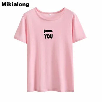 Mikialong 2018 ĆETE Harajuku Tumblr t-Shirt Ženska uzročnu kratkih rukava Godina Boho Top Boem Grafički majice Ženska t-shirt Blusas