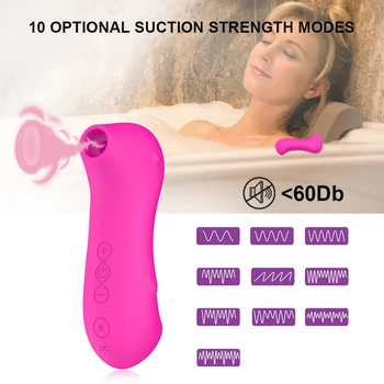 Vibrator da sisa i puše klitorisa 10 Načina intenziteta Seks-igračka za žene Stimulans usisavanje Bradavica Klitorisa za Parove ili Solo