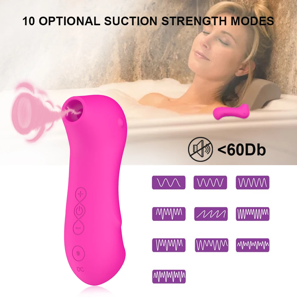 Vibrator da sisa i puše klitorisa 10 Načina intenziteta Seks-igračka za žene Stimulans usisavanje Bradavica Klitorisa za Parove ili Solo Slika  0