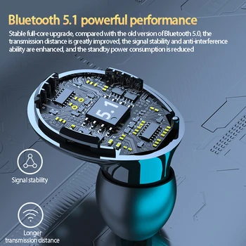M22 Bežična Bluetooth kompatibilne slušalice TWS Digitalni zaslon Osjetljiv na dodir Sa stereo sustav Type-C Par Dva para slušalica-umetaka