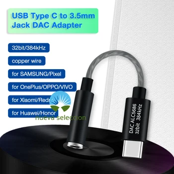 ALC5686 USB Tip C do 3,5 mm DAC i pojačalo za slušalice Digitalni dekoder AUX audio adapter HiFi pretvarač Android Windows10