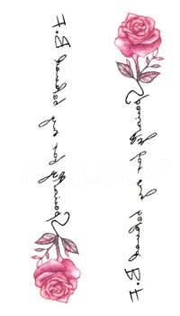 Tetovaže Naljepnica križ strelica pero i tinta boja cvijet ruže Mali Element Vode Transfer Privremena Lažna tetovaža za bebe, djevojčica i dječak