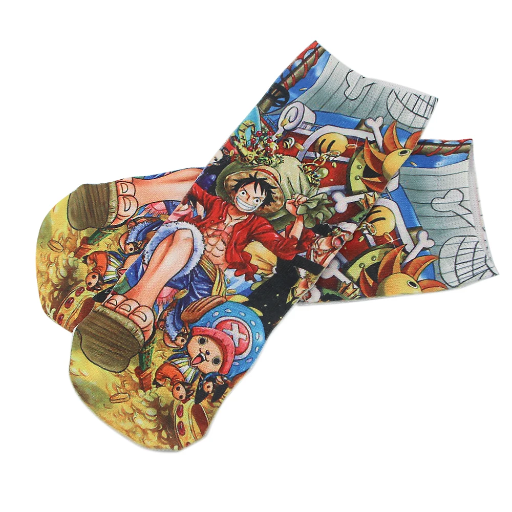 ZF1945 1 par Anime Čarape Luffy Pirate Kralj Cool Čarape s likovima Udoban prozračna Modni Novitet Za prijatelje Ljubitelje Anime Slika  4