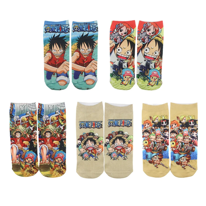 ZF1945 1 par Anime Čarape Luffy Pirate Kralj Cool Čarape s likovima Udoban prozračna Modni Novitet Za prijatelje Ljubitelje Anime Slika  5