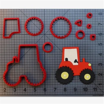 Мультяшный Traktor Rezač za keks posuđe za pečenje DIY Skup alata za uređenje glazuru za tortu 3D Print Custom Print