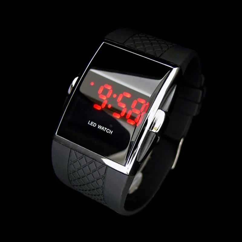 Izdržljiva svakodnevne strme crnci sportski sat za muškarce LED digitalni muški sat na poklon Slika  4