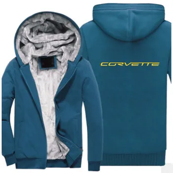 Novi Corvette Runo Muške veste s kapuljačom na munje Topla sportska odjeća s po cijeloj površini Zgusnuti Tople jakne Veste za muškarce