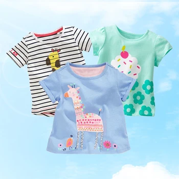 Dječja majica za djevojčice Ljetne dječje pamučne majice Odjeća za mališane Majice odjeća Majice s kratkim rukavima Casual odjeća