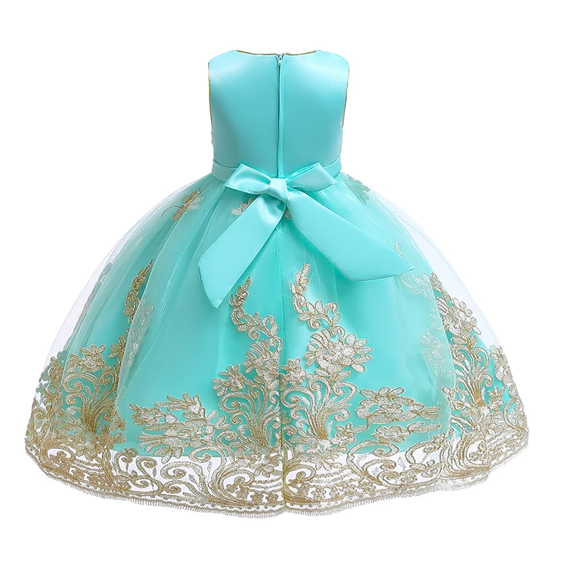 Božićna haljina za djevojčice Klasično lijep cvijet haljina za djevojčice Pamučno monotone vjenčanicu bez rukava Dječja odjeća Slika  1