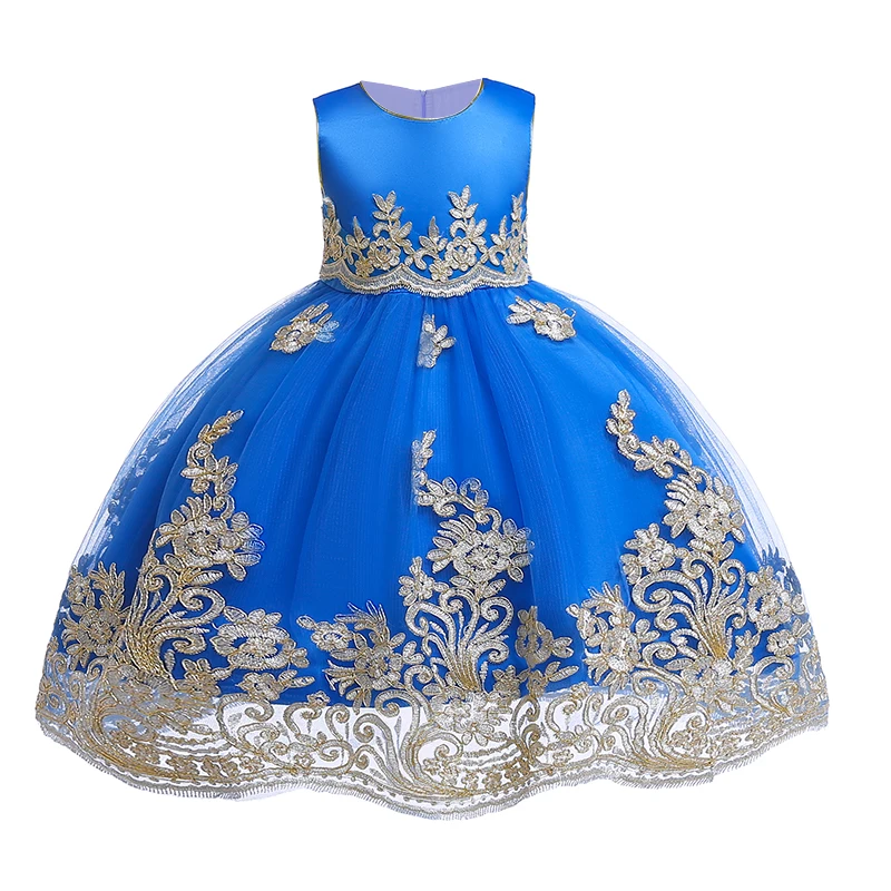 Božićna haljina za djevojčice Klasično lijep cvijet haljina za djevojčice Pamučno monotone vjenčanicu bez rukava Dječja odjeća Slika  2